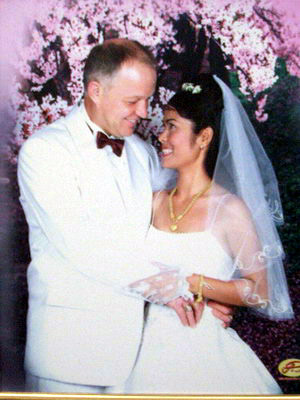 Trad uk wedding photo.jpg - Charles Law with his new wife.  Charles now lives in Thailand.